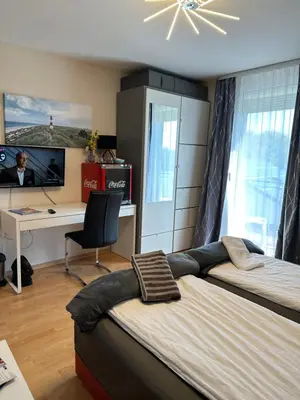Ein Bett oder Betten in einem Zimmer der Unterkunft Diamanthaus 1 Koblenz