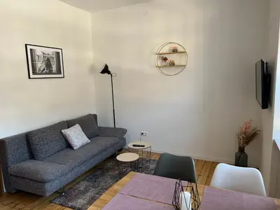 Ein Sitzbereich in der Unterkunft Weingut Gästehaus Bach