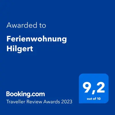Ein Zertifikat, Auszeichnung, Logo oder anderes Dokument, das in der Unterkunft Ferienwohnung Hilgert ausgestellt ist