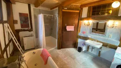 Küche/Küchenzeile in der Unterkunft Ferienwohnung Kunstscheune Mosel