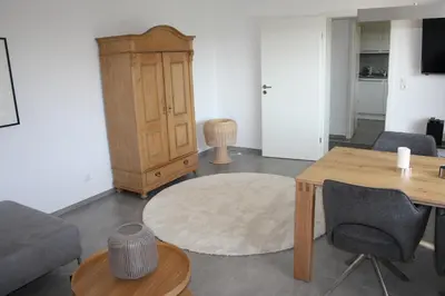 Ein Sitzbereich in der Unterkunft Moderne Ferienwohnung 