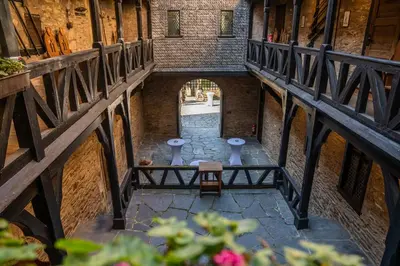 Ein Balkon oder eine Terrasse in der Unterkunft Burg Gutenfels