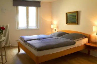 Ein Bett oder Betten in einem Zimmer der Unterkunft Ferienwohnung am historischen Marktplatz