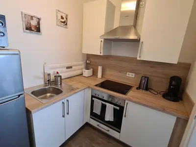 Küche/Küchenzeile in der Unterkunft Ferienwohnung in der Marktstraße
