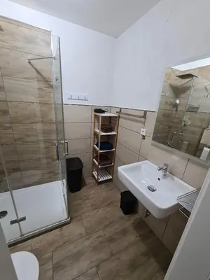 Ein Badezimmer in der Unterkunft Ferienwohnung in der Marktstraße