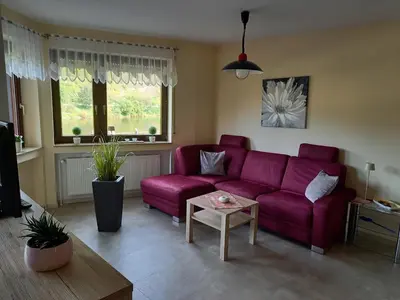 Ein Sitzbereich in der Unterkunft Appartement Moselblick