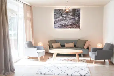 Ein Sitzbereich in der Unterkunft Gästehaus an der Moseltherme