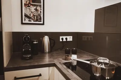Küche/Küchenzeile in der Unterkunft Stilvolles City-Loft mit privatem Whirlpool