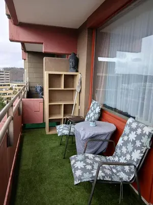 Ein Sitzbereich in der Unterkunft B507, Schönes und gemütliches Appartement