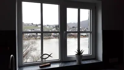 Blick auf einen Fluss in der Nähe der Ferienwohnung