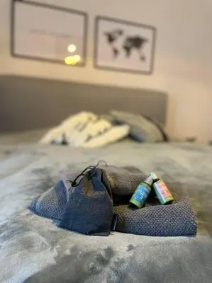 Ein Bett oder Betten in einem Zimmer der Unterkunft Stilvolle Altstadtwohnung mit 2 Schlafzimmern