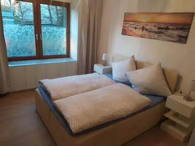 Ein Bett oder Betten in einem Zimmer der Unterkunft Ferienwohnung an der Ruwer, Trier