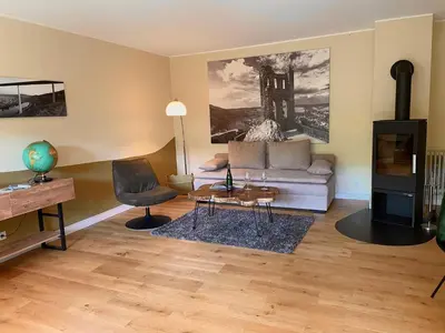 Ein Sitzbereich in der Unterkunft Ferienwohnung Fröschenpuhl NEU