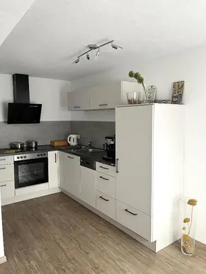 Küche/Küchenzeile in der Unterkunft Ferienwohnung Im Stiffje