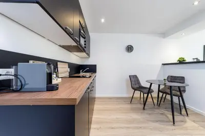 Küche/Küchenzeile in der Unterkunft VonMos Moselblick Apartments