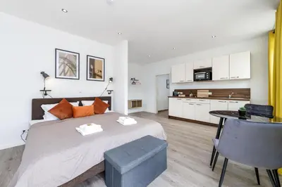 Küche/Küchenzeile in der Unterkunft VonMos Moselblick Apartments