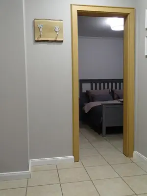 Ein Bett oder Betten in einem Zimmer der Unterkunft Ferienwohnung Haus Weinbergsblick