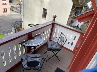 Ein Balkon oder eine Terrasse in der Unterkunft Ferienhaus Endertsesel