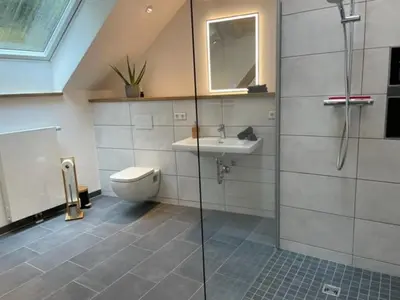 Ein Badezimmer in der Unterkunft Ferienhaus Endertsesel