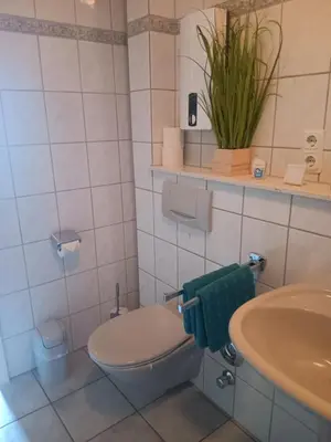 Ein Badezimmer in der Unterkunft Ferienwohnung Mattheiser Weiher