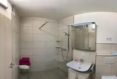 Ein Badezimmer in der Unterkunft Ferienhaus Wolle & Beate