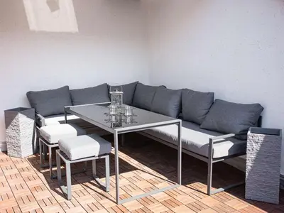 Ein Sitzbereich in der Unterkunft Ferienhaus Kaimt Zell