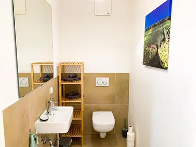 Ein Badezimmer in der Unterkunft Home away from Home in a lovely vine region Bingen
