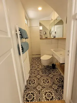 Ein Badezimmer in der Unterkunft Ferienhaus Barbarasegen