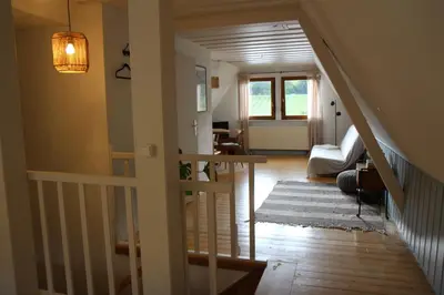 Ein Sitzbereich in der Unterkunft Boutique Guesthouse Das WOHLGEMUTH HEIM Mosel Weingut