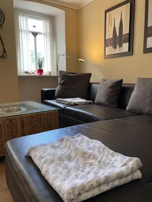 Ein Sitzbereich in der Unterkunft Ferienwohnung Fröhlich