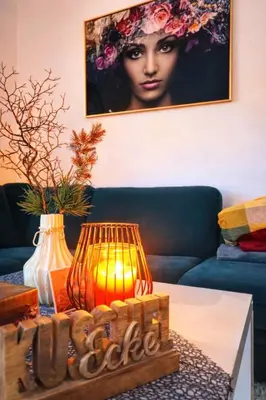 Ein Sitzbereich in der Unterkunft Ferienhaus Waldblick
