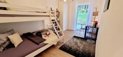 Ein Bett oder Betten in einem Zimmer der Unterkunft Ferienhaus Waldblick