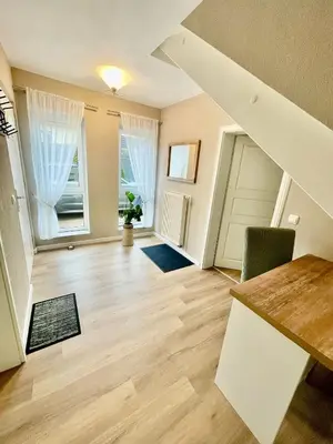 Ein Sitzbereich in der Unterkunft Gästehaus Dobias