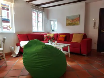 Ein Sitzbereich in der Unterkunft Ferienhaus Old Winery