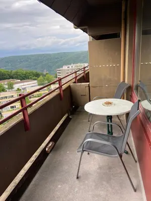 Ein Balkon oder eine Terrasse in der Unterkunft B1107, Schönes Appartement mit Traumblick