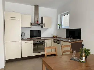 Küche/Küchenzeile in der Unterkunft Ferienwohnung Im Dhrontal