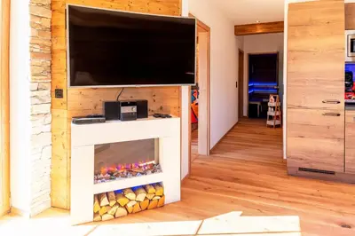 Küche/Küchenzeile in der Unterkunft Luxus Ferienwohnung Chalet Seenähe