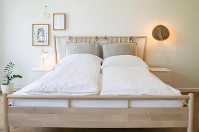 Ein Bett oder Betten in einem Zimmer der Unterkunft Relax Apartment - für Familien, stadtnah, mit Parkplatz