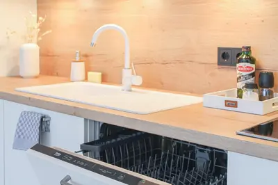 Küche/Küchenzeile in der Unterkunft Relax Apartment - für Familien, stadtnah, mit Parkplatz