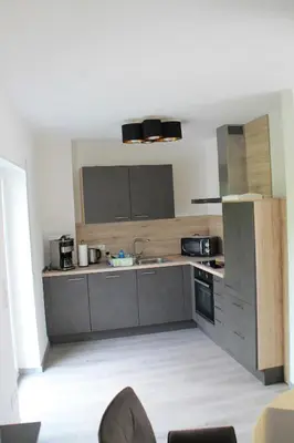 Küche/Küchenzeile in der Unterkunft 4-Sterne zertifizierte Ferienwohnung Festung zu Ketghe - Nähe Koblenz für Urlaub und Arbeit