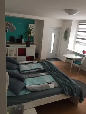 Ein Bett oder Betten in einem Zimmer der Unterkunft Mosel-Apartments-Koblenz