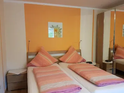 Ein Bett oder Betten in einem Zimmer der Unterkunft Landhaus Goeres