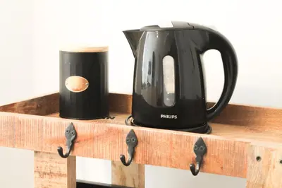 Kaffee-/Teezubehör in der Unterkunft Marvel-Apartment - für Freunde & Familien, stadtnah, Parkplatz, E-Ladestation, Gitterbox für Fahrräder, Fitnessstudio, digitale Gästemappe mit Restaurant- und Unternehmenstipps