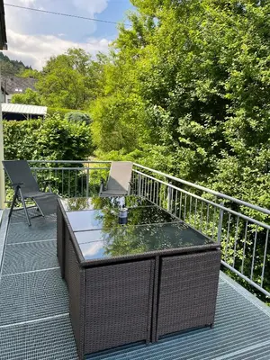 Ein Balkon oder eine Terrasse in der Unterkunft Ferienwohnung 'Moseltraum'