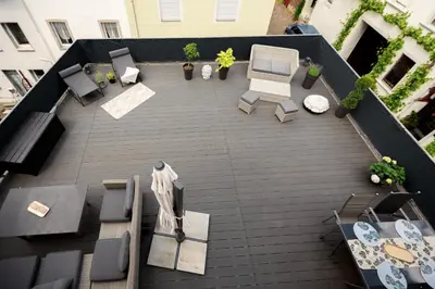 Ein Sitzbereich in der Unterkunft Design FeWo mit großer Dachterrasse an der Mosel - Netflix - Waschmaschine & Trockner
