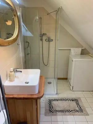 Ein Badezimmer in der Unterkunft idyllisches Mühlengebäude