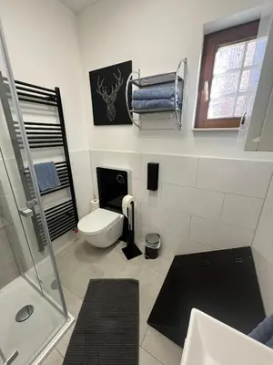 Ein Badezimmer in der Unterkunft Charmantes denkmalgeschütztes Tiny House am Rhein