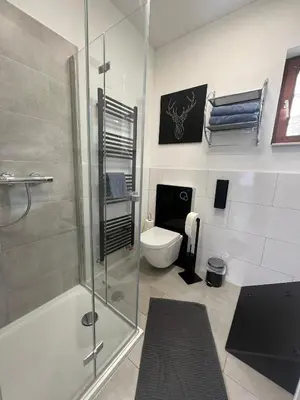 Ein Badezimmer in der Unterkunft Charmantes denkmalgeschütztes Tiny House am Rhein