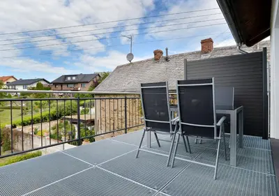 Ein Balkon oder eine Terrasse in der Unterkunft Ferienwohnungen Am Aller-liebsten