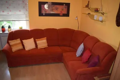 Ein Sitzbereich in der Unterkunft Gästezimmer Leonore